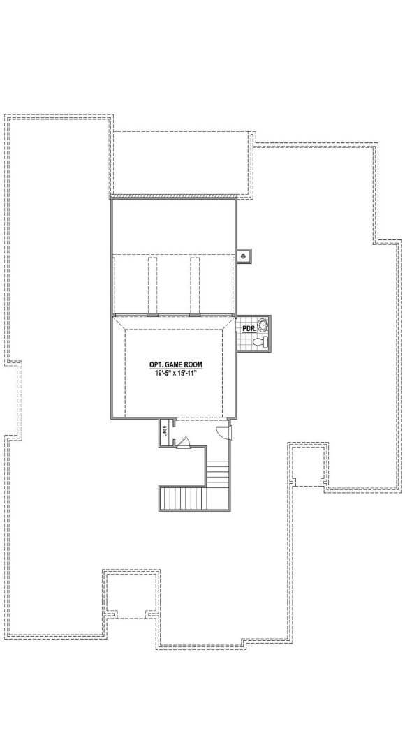 Belclaire Homes Plan 807 Floorplan Optional Gameroom in Canyon Falls