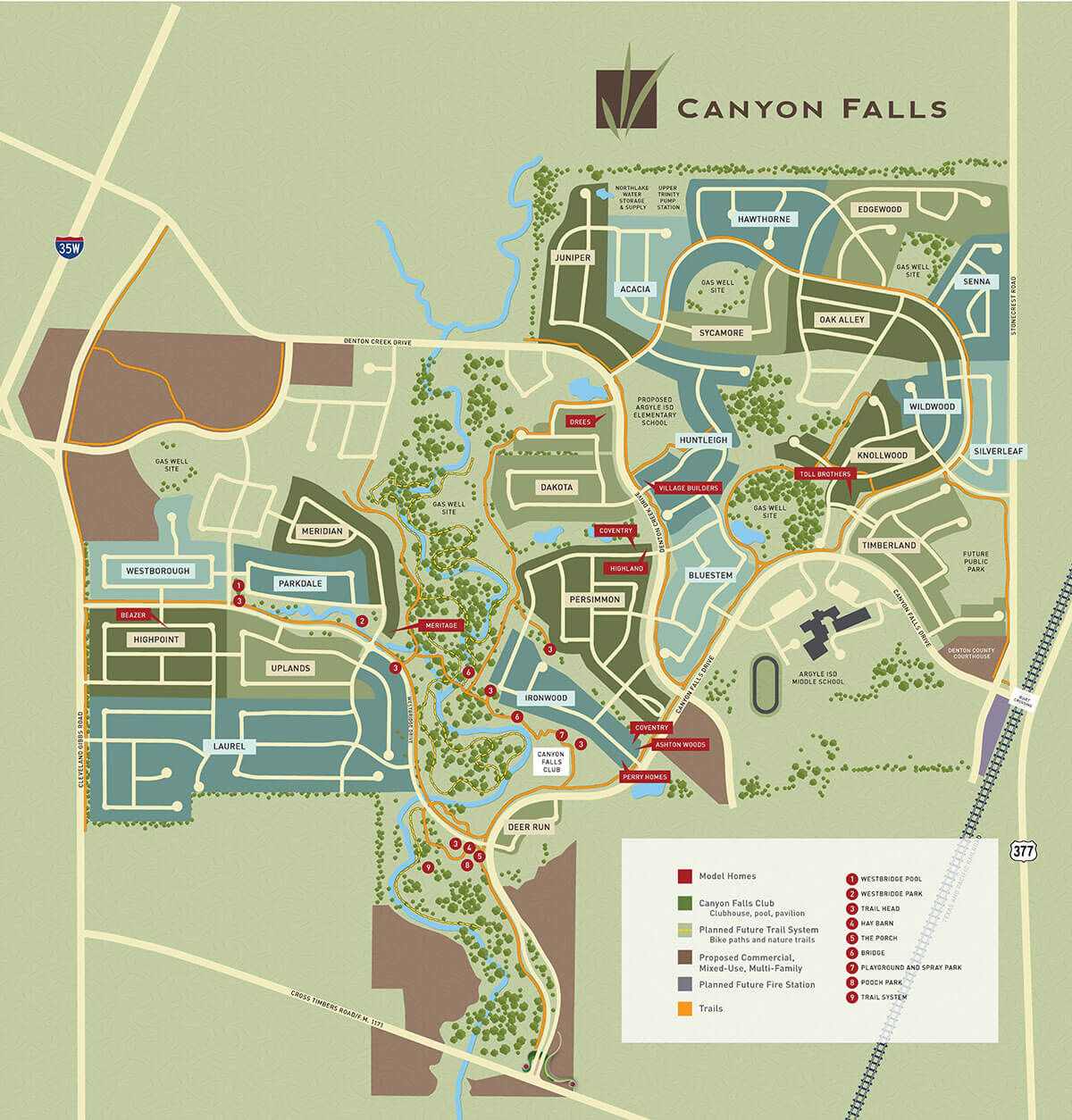 Canyon falls community map northlake tx