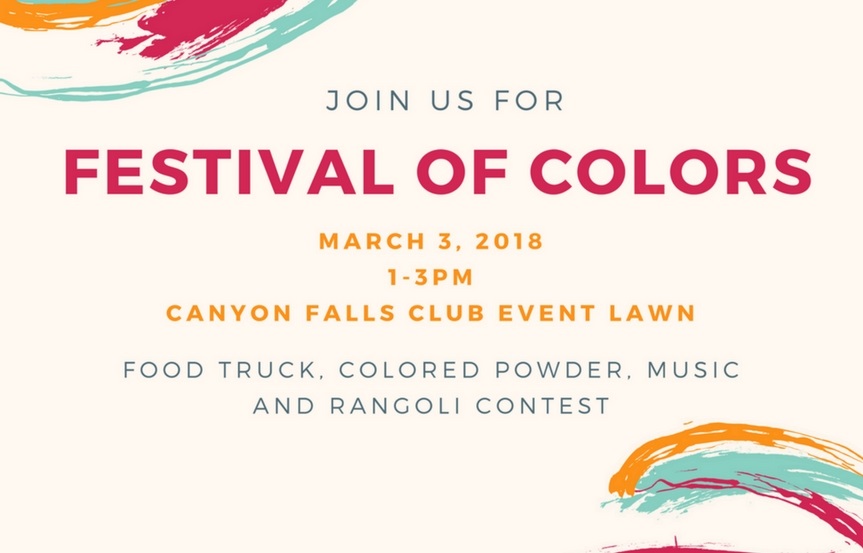 Festival of Colors Event at Canyon Falls Community Northlake, TX