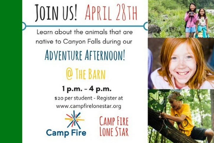 Adventure Afternoon from Camp Fire Lone Star at Canyon Falls Community