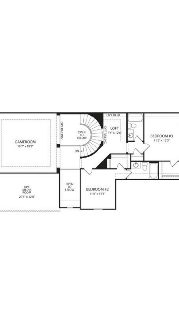 Drees Homes Plan Grantley Upper Level in Canyon Falls