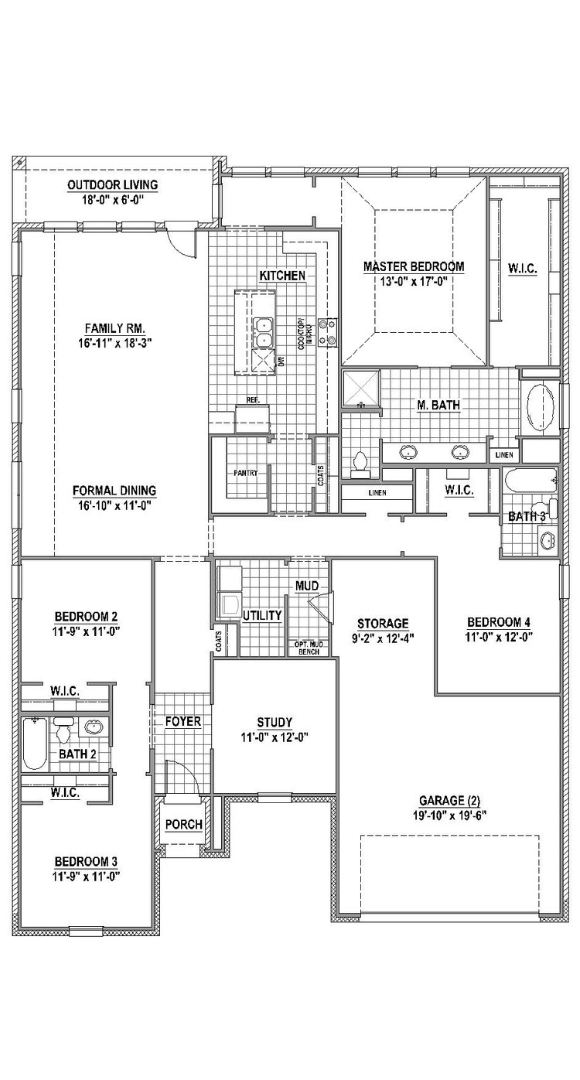 American Legend Homes Plan 1688 First Floor in Canyon Falls