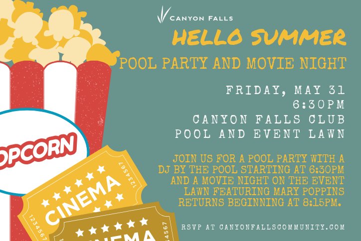 Pool Party and Movie Night Event at Canyon Falls Community Northlake, TX