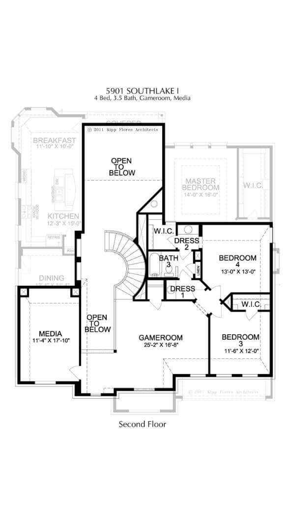 Landon Homes Plan 5901 Southlake Second Floor in Canyon Falls