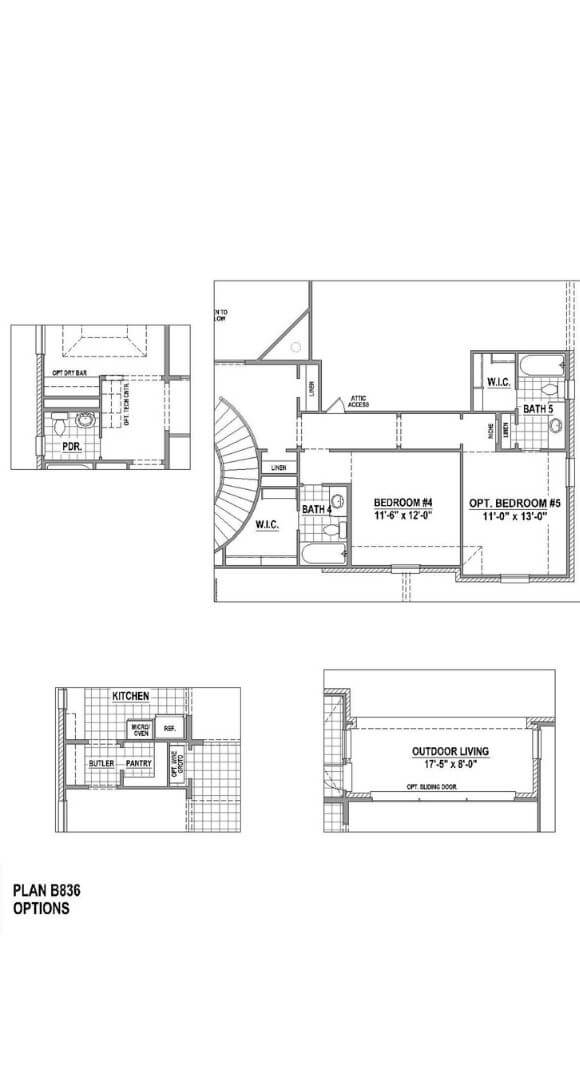 Belclaire Homes Plan B836 First Floor Options in Canyon Falls