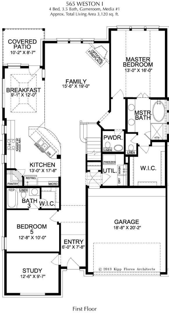 Landon Homes Plan 565 Weston First Floor in Canyon Falls