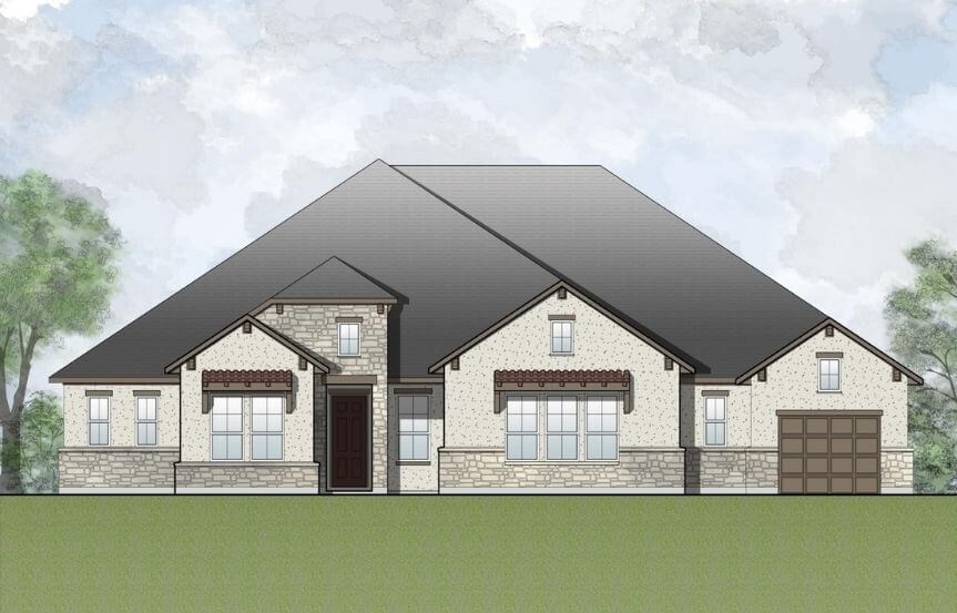 Drees Homes Plan Marley Elevation B in Canyon Falls