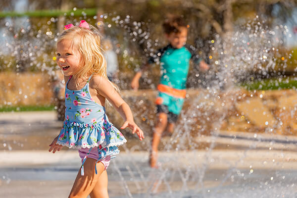 Splash pad in Canyon Falls new home community Northlake TX
