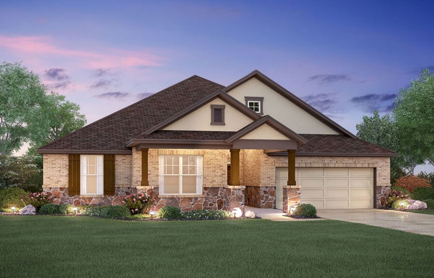 Sabine Home Plan Elevation D2 by MI Homes in Canyon Falls Northlake TX