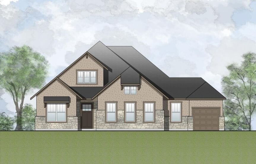 Drees Homes Plan Parkhill Elevation F in Canyon Falls