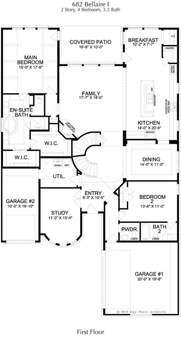 Landon Homes Plan 682 Bellaire 1st Floor in Canyon Falls