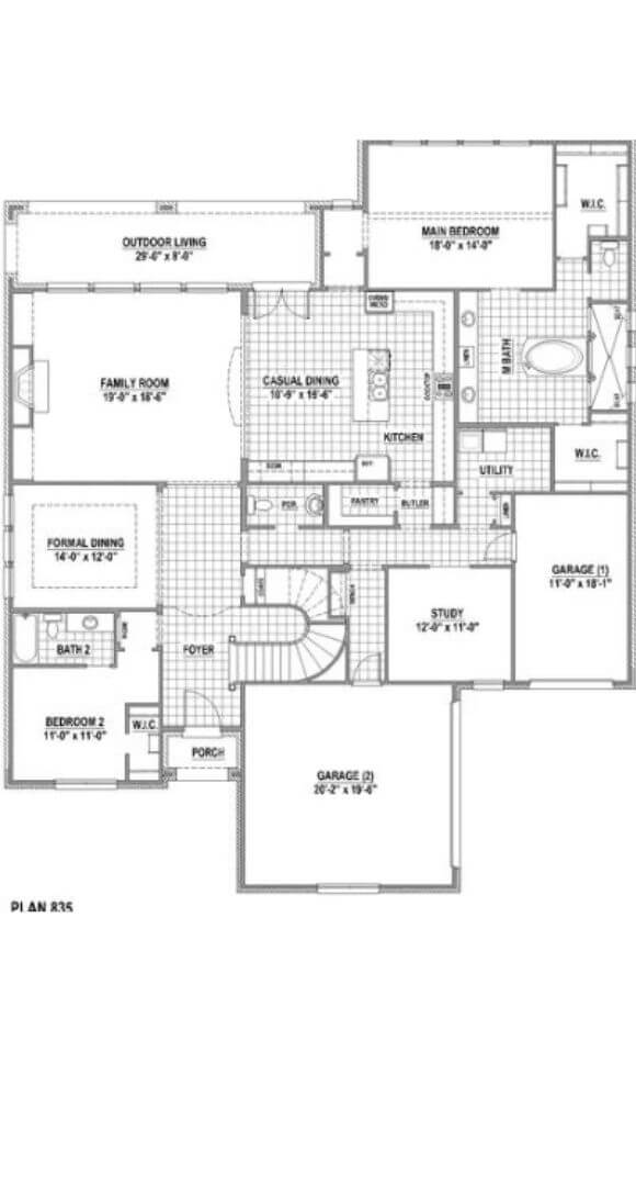 Belclaire Homes Plan B835 First Floor in Canyon Falls