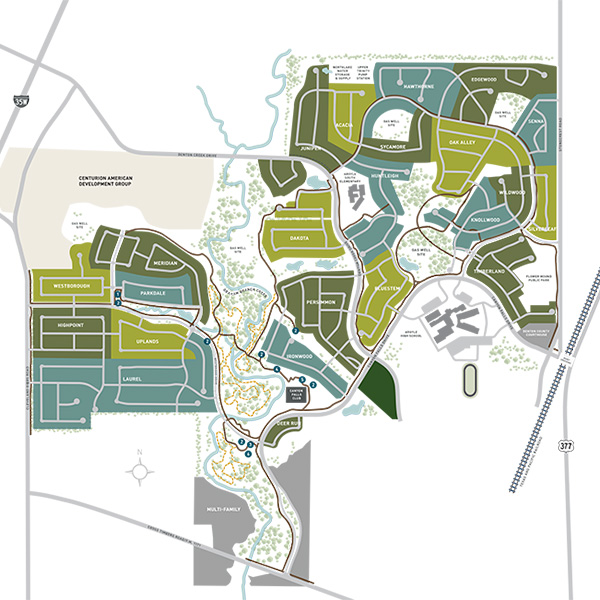 Canyon Falls in Frisco, Texas Community Map